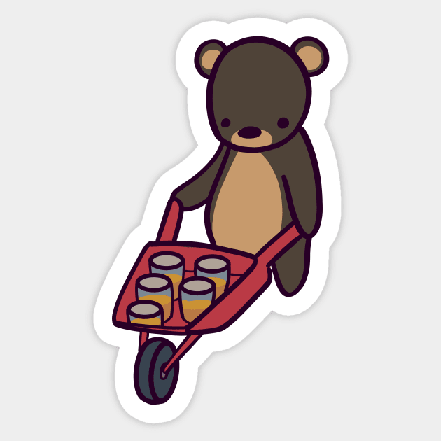 Black Bear Honey Transport Sticker by ThumboArtBumbo